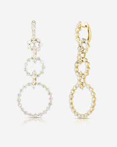 Diamond Statement Earrings Detachable <b>Huggies</b> Dangle Custom 14K <b>Solid</b> <b>Gold</b> 925 Silver Round Lab Grown Luxury Jewelry's Wholesale - Product Image 1
