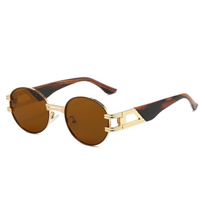 Gafas de Sol Retro Ovaladas Pequeñas de Metal para Mujer, Estilo Europeo y Americano, Novedad Transfronteriza 2025, Tendencia de Moda - Product Image 2
