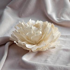 Grande fleur de pivoine faite à la main en bois de Sola, tige en fibre végétale d'Espagne de 15 cm - Product Image 6