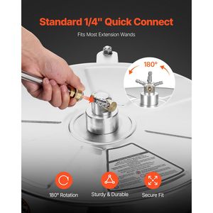 Accessori per Idropulitrice ad Alta Pressione in Acciaio Inox da 18 Pollici con 4 Ruote Veloci e Pulitore per Superfici da 4000 PSI Max e Attacco Rapido da 1/4 - Product Image 4