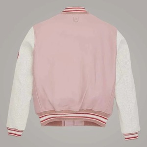 Avirex Light Pink <b>Sheepskin</b> Leather Bomber <b>Jacket</b> for Men - Product Image 3