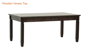 Solid Wood Dining Table Set <b>6</b> Seater with Bench and <b>Drawers</b>, Rectangular Wooden Kitchen Furniture, Space Saving Dining Set - Product Image 2