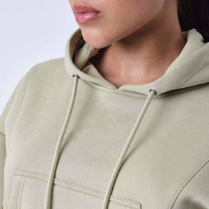 Conjunto de Sudadera con Capucha y Pantalones Jogger de Dos Piezas para Mujer, Estilo Deportivo Urbano, con Logotipo Personalizado, Bordado, Lavado, con Cierre de Cremallera - Product Image 6