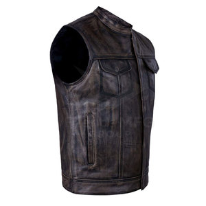 Stylish Winter Leather Vest Eco-Friendly Lightweight Breathable Design Customizable Durable Build for Men's Casual Outerwear - Product Image 3