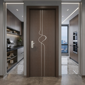 Portes en MDF durables et élégantes, imperméables, anti-étirement, anti-rétrécissement, portes en bois massif en nid d'abeille pour appartements, villas, maisons, bureaux - Product Image 1