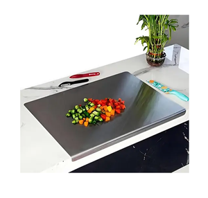 Planches à découper en acier inoxydable rectangulaires, épaisseur 1,5 cm, antidérapantes, lavables au lave-vaisselle, lot combiné, planches à découper de cuisine - Product Image 2