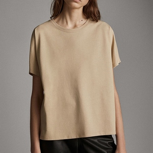Jersey uni décontracté en coton/fibre de bambou, teint en fil, avec logo personnalisé brodé ou imprimé, coloris noir et blanc, style mode. - Product Image 3