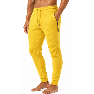 Pantalones de punto gofrado texturizado personalizados para hombre, corte ajustado, estilo casual, jogger, cintura elástica con cordón, ropa deportiva, pantalones de gofrado para hombre - Product Image 1