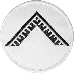 Parche Masónico Tubal Cain Redondo Azul y Dorado, Bordado a Máquina, con Reverso Termoadhesivo – Parches y Emblemas de la Francmasonería - Product Image 2