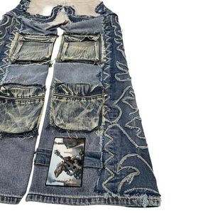 Jeans Rectos Stonewashed para Hombre, Ropa Urbana de Alta Gama Hecha a Medida con Múltiples Bolsillos Tipo Cargo - Product Image 4