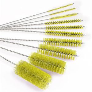 Set di spazzole per la pulizia delle bottiglie con tubo in nylon da 8 pollici, con gancio per bottiglie e tazze a collo stretto, set da 10 pezzi - Product Image 4