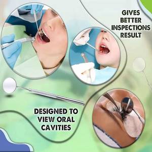Miroir buccal chirurgical Morje, argenté, avec poignée moletée, instrument chirurgical manuel de classe II, certifié CE - Product Image 4