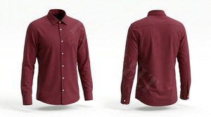 Chemise habillée à manches longues avec logo personnalisé, chemise formelle boutonnée, coupe ajustée, chemise de travail de bureau décontractée pour les affaires - Product Image 2