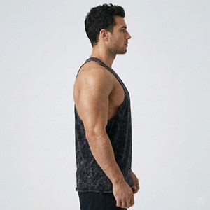 OEM Custom Men's <b>Y2K</b> Stringer Tank <b>Top</b> Raw Hem Bodybuilding Gym Muscle Sleeveless 100% Cotton Quick Dry Eco-Friendly Breathable - Product Image 3