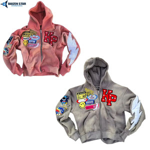 เสื้อฮู้ดซิปแบบยูนิเซ็กซ์ ผ้าฝ้ายฟลีซ 100% สำหรับฤดูหนาว สีพื้น ปักโลโก้ได้ตามสั่ง เสื้อซิปเปล่า ขายส่ง - Product Image 5