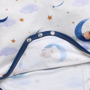 Body de manga larga de elastano de bambú orgánico de calidad superior ropa interior de bebé con estampado de ensueño - Product Image 4
