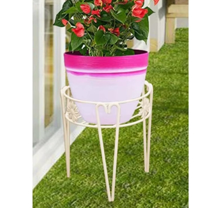 Support de pot de fleurs en fer avec revêtement en poudre, résistant aux intempéries, pour jardins extérieurs, balcon, terrasse, décoration de la maison - Product Image 1