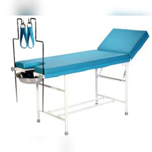 Table d'accouchement durable avec supports de lithotomie et ceintures de maintien, mobilier hospitalier thermolaqué - Product Image 2