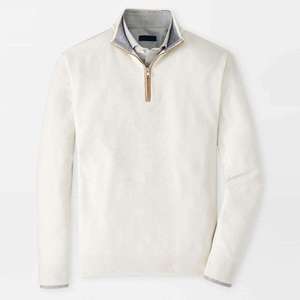 Pull en molleton de coton mélangé pour homme, col montant, style Old Money, décontracté chic, automne-hiver, vente en gros - Product Image 1
