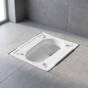 Golden Brown <b>Ceramic</b> Squatting <b>Pan</b> Toilet Washdown WC Sanitary Ware Wholesale Cheap Price For Bathroom Export Quality - Product Image 5