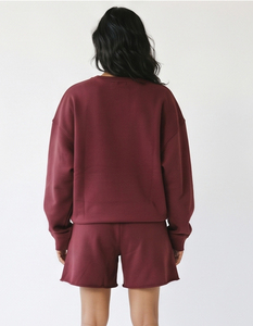 Ensemble de survêtement en molleton pour femmes, col rond, manches longues, coupe ample, décontracté, deux pièces, vêtements d'hiver, 100% coton, respirant, ensemble court - Product Image 5