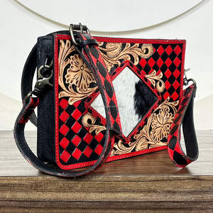 Brand New Designer Luxury Classic Manufacturer Checkered Pattern Minibag Custom Tooled Genuine Cow Leather Female Crossbody Bag - Product Image 4