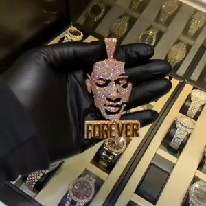จี้เพชร CZ รูปหน้าแบบ Iced Out Forever ชุบทองคำสีกุหลาบ สไตล์ฮิปฮอป จี้ที่ระลึก สร้อยคอแบบกำหนดเองสำหรับผู้ชายและผู้หญิง - Product Image 1