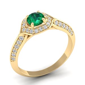 REYES Wholesale Price 925 Sterling <b>Silver</b> Moissanite Wedding Gift Jewelry Exquisite Round Cut 0.5Ct <b>Emerald</b> Gemstone <b>Rings</b> - Product Image 1