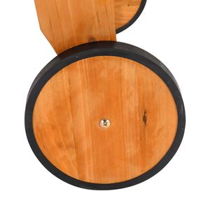 Lettino prendisole da giardino in legno di abete 183*58*36.5cm con ruote e cassetti, regolazione a due velocità, colore Burlywood - Product Image 6