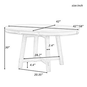 Tavolo da Pranzo Stabile e Convertibile da 16 Pollici in Legno Espresso Stile Rustico, Tavolo da Cucina Allungabile di Lusso Leggero, Facile da Montare - Product Image 3