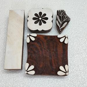 Wooden Hand <b>Engraved</b> Wood Sign Textile Printing Floral Mandala Designs Indian Sheesham Reusable <b>Art</b> Collectible Bulk Wholesale - Product Image 4