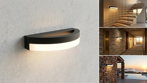 Minimalist Black Acrylic Shade Wall Lamp <b>LED</b> 3500K Warm White <b>Surface</b> <b>Mounted</b> Indoor <b>Lighting</b> - Product Image 3