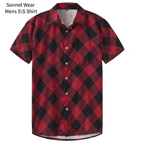 Mens Business casual short sleeve chick shirt - Product Image 2