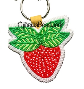 Stylish Glass Seed Beads Embroidery <b>Keyring</b> for Gift Purposes Artisan Handmade Seed Bead Embroidery Keychain with Unique - Product Image 3