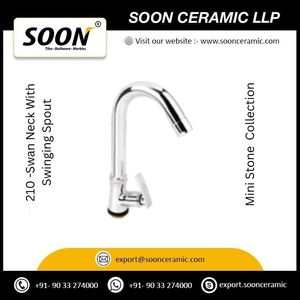 Basin Faucet 210 Swan Neck With <b>Swinging</b> Spout Stainless Steel Polished Sustainable Modern Design Wall-Mounted <b>Single</b> Handle - Product Image 3