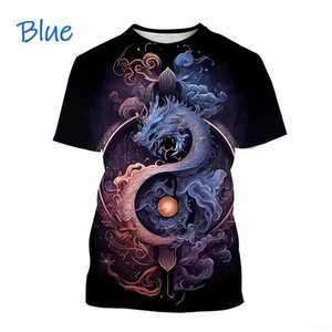 T-shirts à manches courtes unisexes pour hommes Dragons, coupe ample, tricotés, 100% polyester, écologiques, avec impression 3D - Product Image 3