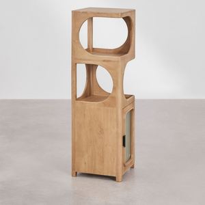 Estante de baño Vandana Nova Arion de madera de acacia y vidrio - Product Image 4