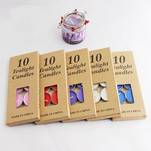 Velas de té sin humo TOOWIN en tazas redondas de aluminio, empaquetadas en una caja de papel kraft, adecuadas para decoración. - Product Image 2