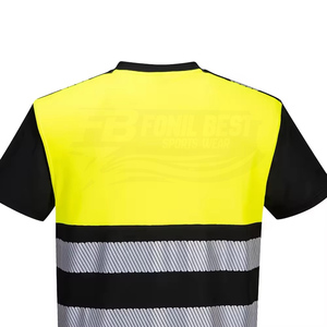 Hot Sale Cheap Men's Polyester Breathable Work Coverall Short Sleeve Anti-static Two-tone Reflective Stripe Safety and Protect - Product Image 5
