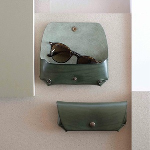 Soft Genuine Leather <b>Glasses</b> Sleeve Luxury Cowhide Pouch Slim Handmade Vintage <b>Reading</b> Spectacles <b>Case</b> Cover LGC-0089 - Product Image 3