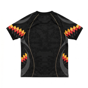 Maillot de football en sublimation noir, or et diamant |   Manches courtes |   Coupe athlétique |   Impression personnalisée complète |   Sapeemo Sports OEM - Product Image 3