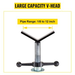 Soporte de tubo tipo V de 1/8 pulgadas, capacidad de 12 pulgadas, altura ajustable de 28 a 52 pulgadas, soportes plegables portátiles para tubos, abrazaderas para tubos con capacidad de carga de 2500 lb - Product Image 6