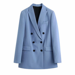 Blazer Largo de Terciopelo para Mujer, Diseño Sólido, con un Solo Botón, para Oficina y Negocios, 2026 - Product Image 5
