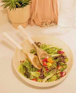 Bol à salade en résine polie, couleur vive, décoration de fête et de maison, léger, pièce de vaisselle moderne - Product Image 4