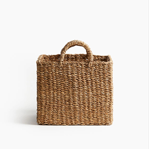 <b>Square</b> grass <b>basket</b> with two handles Handmade Storage <b>Basket</b> Wholesale eco-friendly Made in Vietnam - Product Image 2