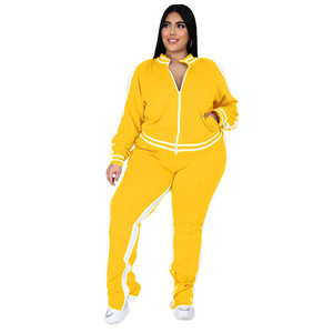 Winter Fall <b>Women's</b> Outfits Patchwork Thick Crop <b>Jacket</b> Long Pants Warm Casual Jogger Two Piece Set Outfits for <b>Women</b> - Product Image 3