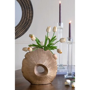 Jarrón de Mesa Moderno de Latón, Decoración Metálica Hecha a Mano en Forma de Abanico para Diseño de Interiores del Hogar - Product Image 2