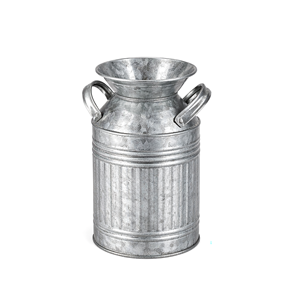 Bouteille à lait galvanisée avec poignées pour la décoration de fleurs et de plantes à la maison, les événements de jardin et de pelouse - Product Image 2