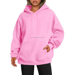 Sweat à capuche d'hiver surdimensionné pour femmes capuche épaisse de haute qualité broderie 3D personnalisée imprimée lavage à l'acide teinture de cravate 100% coton tombant - Product Image 1