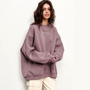 Sudaderas Personalizadas de Cuello Redondo Estilo Hip Hop, Holgadas, con Hombros Caídos, para Mujer, 100% Algodón, Ropa Casual de Invierno - Product Image 3